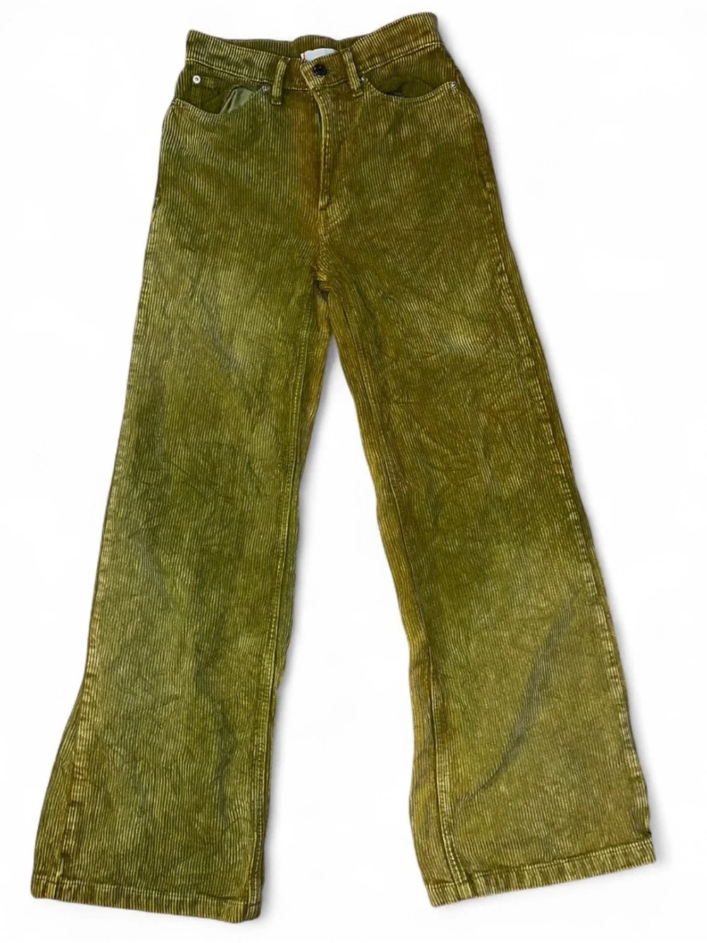 BDG Yellow/Olive Green Corduroy Jeans 24 - Picture 1 of 8